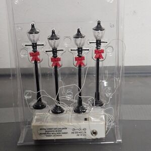 Lemax Lantern Street Lamps Set of 4 Christmas Village‎ Vintage Battery Operated